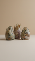 Organic Form Resin Sculpture with Natural Inclusions